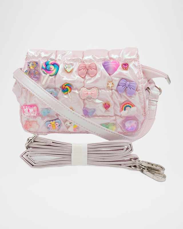 Girl's Quilted Puff Bag W/ Charms